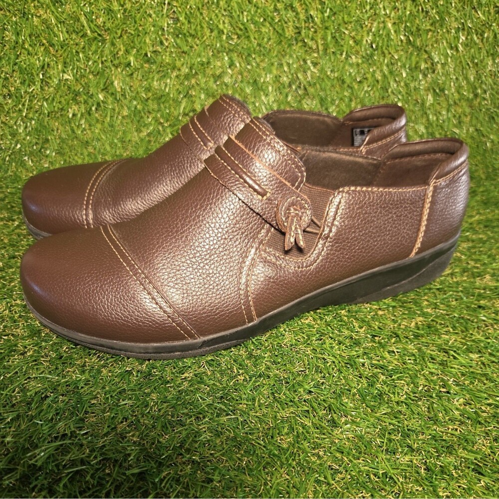 Women’s Clarks Cheyn Madi Slip-On Black Leather Loafers Shoes, 9 M